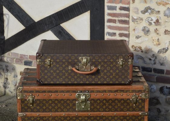 Antique Louis Vuitton malle bibliotheque 'Hemingway' - Pinth Vintage Luggage