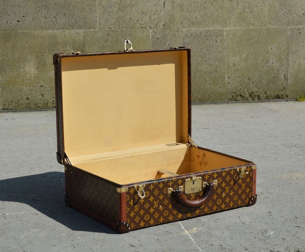 Louis Vuitton Vintage Monogram Canvas Bisten 80 Trunk Luggage Bag